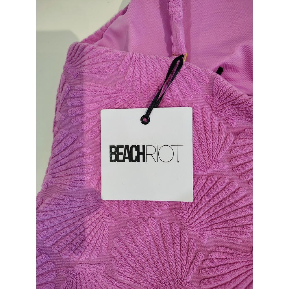 Beach Riot Women's Size Medium Pink Shell Texture Athena One Piece Swim Suit - Picture 4 of 8